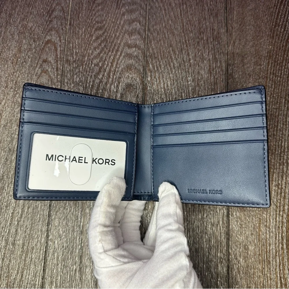 NWT Michael Kors | Navy Cooper Ombré Signature Logo Billfold Wallet $198